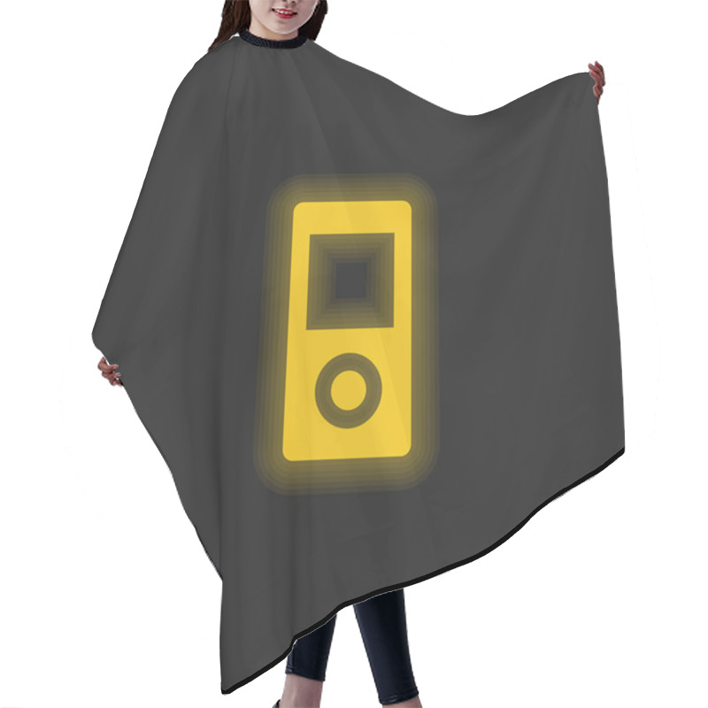 Personality  Apple Ipod Yellow Glowing Neon Icon Hair Cutting Cape