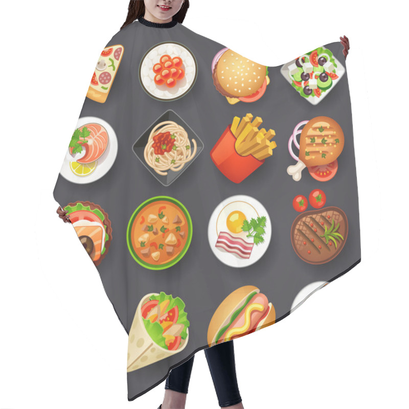 Personality  Dishes Icon Set Hair Cutting Cape