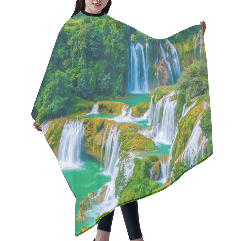 Personality  Landscape With Waterfall In China, Asia Hair Cutting Cape