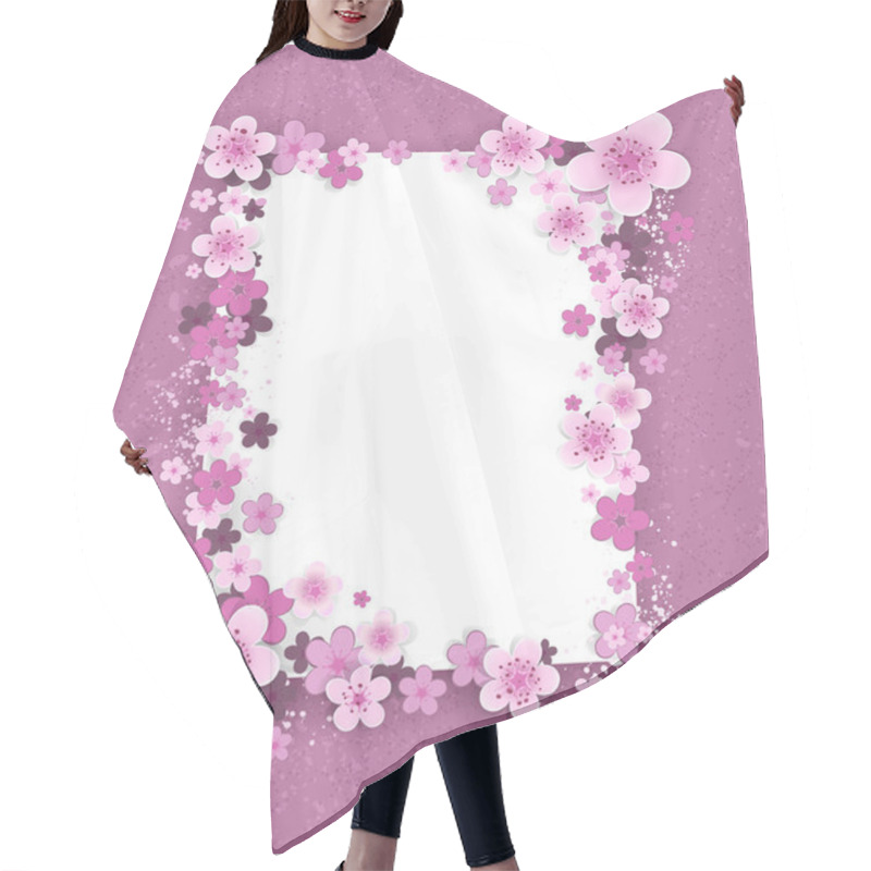 Personality  Banner With Sakura Flowers Hair Cutting Cape