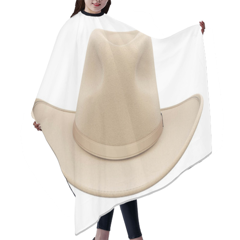 Personality  Front View Of Cowboy Hat Isolated On White Background - 3D Illustration Hair Cutting Cape