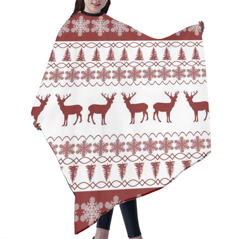 Personality  Christmas Pattern With Traditional Motifs. Hair Cutting Cape