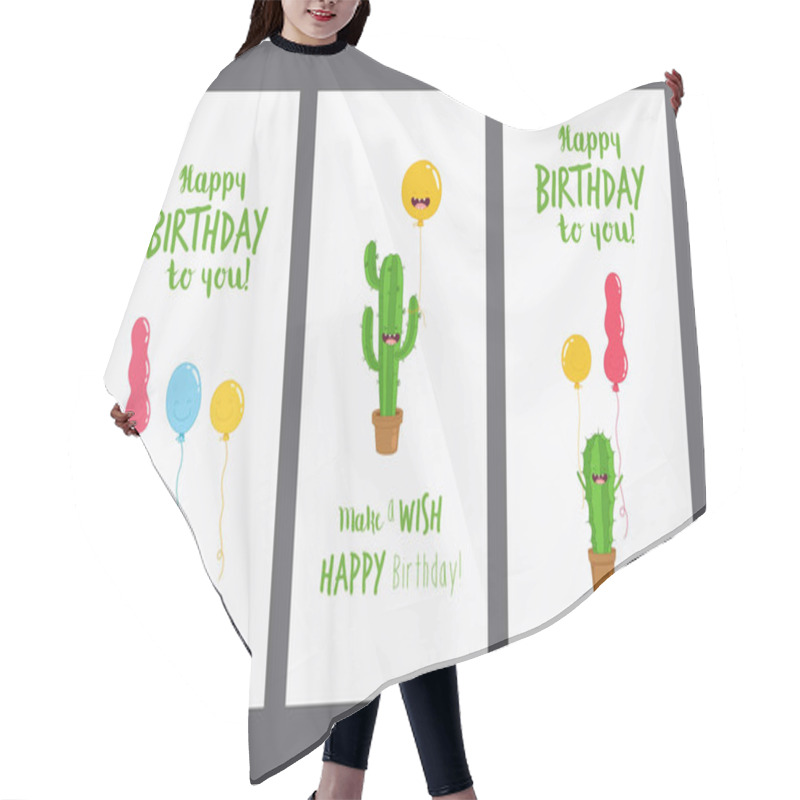 Personality  Funny Cactus With Balloons Hair Cutting Cape