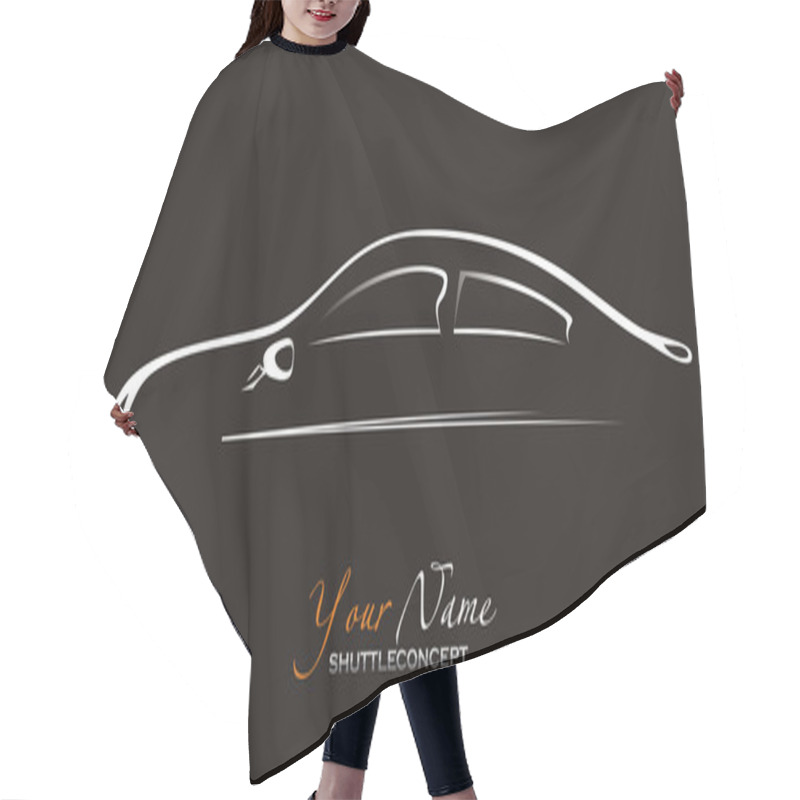 Personality  Car. Silhouette Of The Old Car On A Black Background. Vector Art Hair Cutting Cape