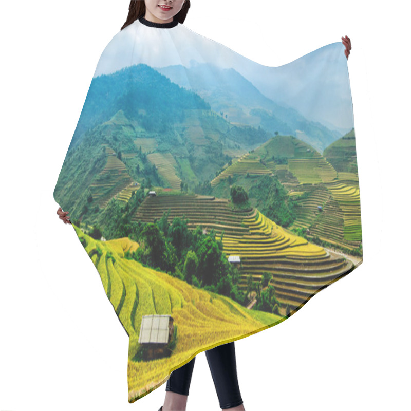 Personality  Rice Fields On Terraced Of Mu Cang Chai, YenBai, Vietnam. Hair Cutting Cape