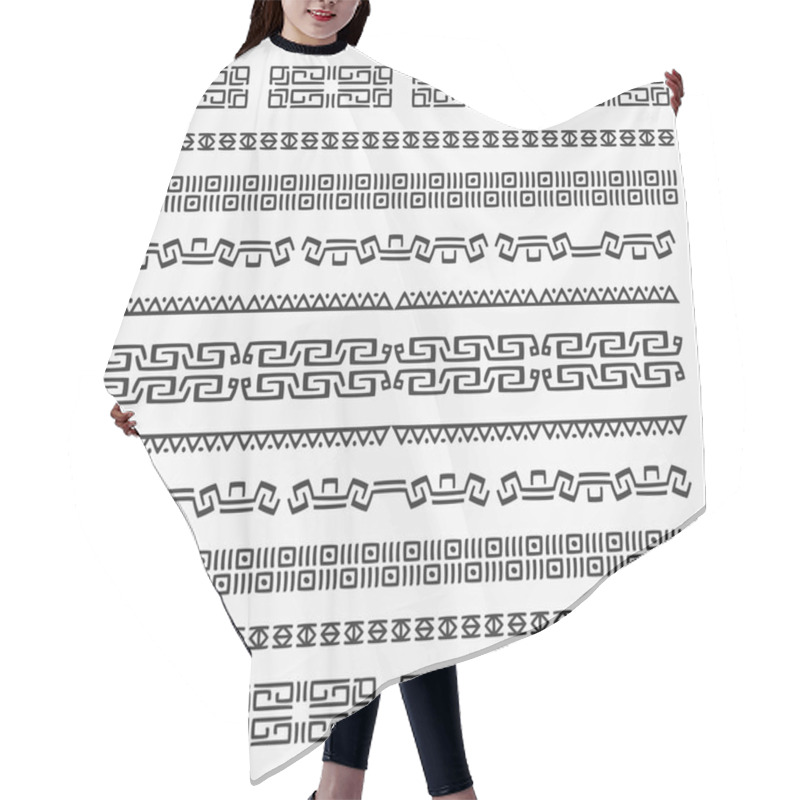 Personality  Tribal Pattern - Background Endless Elements White Hair Cutting Cape