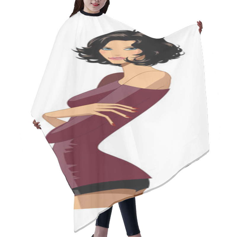 Personality  Fashionable City Woman Hair Cutting Cape