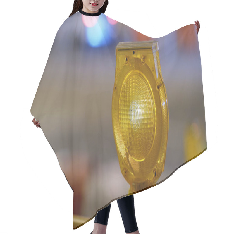 Personality  Yellow Caution Light In The Street At Night Hair Cutting Cape