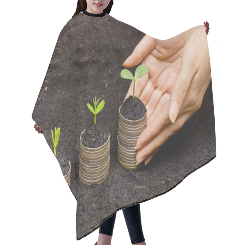 Personality  Trees Growing On Coins Hair Cutting Cape