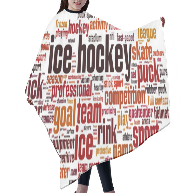 Personality  Ice Hockey Word Cloud Hair Cutting Cape