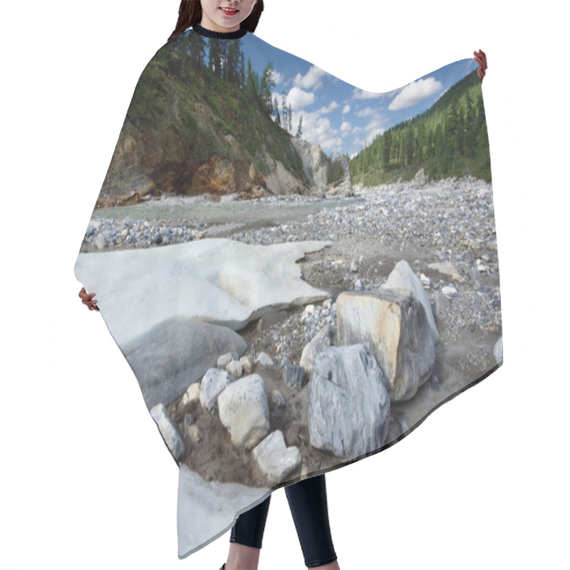 Personality  Landscape With Stones And Ice. Siberia, Russia, Taiga. Hair Cutting Cape