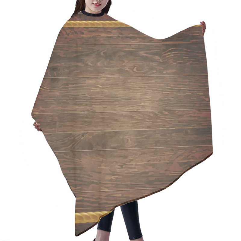 Personality  Dark Wood Texture With Rope Hair Cutting Cape