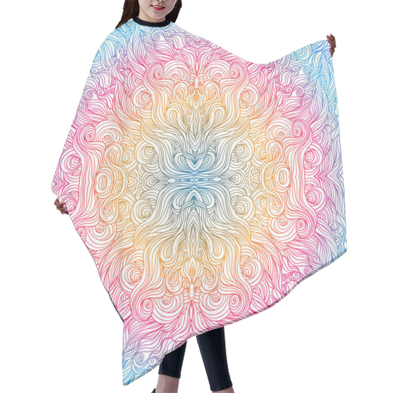 Personality  Vector Ornamental Mandala Inspired Ethnic Art, Patterned Indian  Hair Cutting Cape