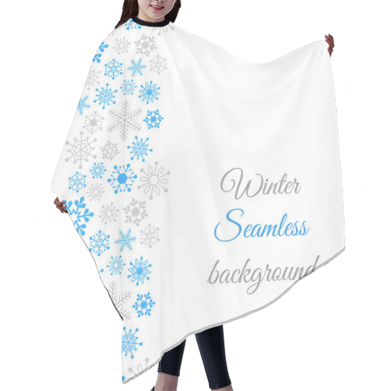 Personality  Winter Border Seamless Background With Snowflakes Hair Cutting Cape