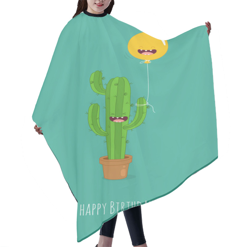 Personality  Funny Cactus With Balloon Hair Cutting Cape