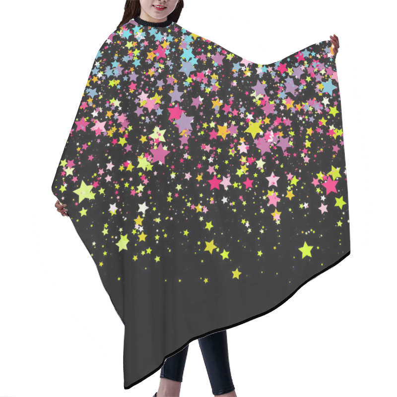 Personality  Background With Stars. Design Template. Abstract Vector Illustration. Hair Cutting Cape