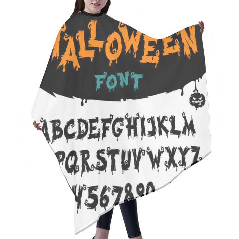 Personality  Halloween Vector Font Hair Cutting Cape