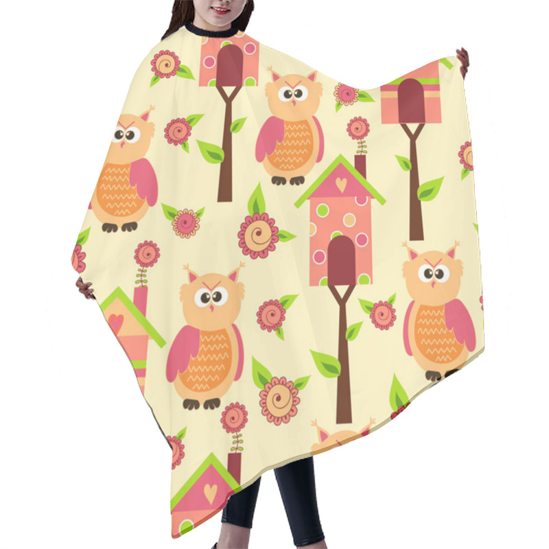 Personality  Pattern With Cute Birds Hair Cutting Cape