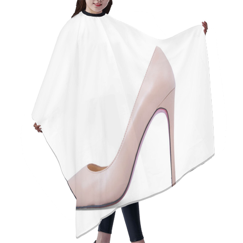 Personality  Beige Shoes On A White Background Hair Cutting Cape