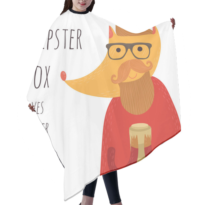 Personality  Funny Hipster Fox Hair Cutting Cape