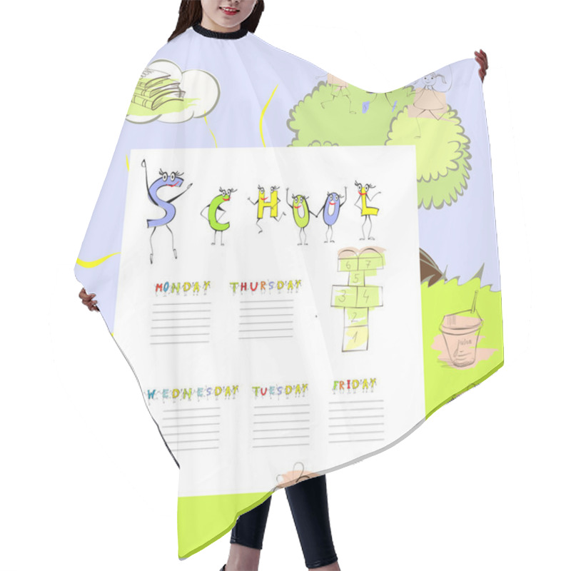 Personality  Template For School Schedule Hair Cutting Cape