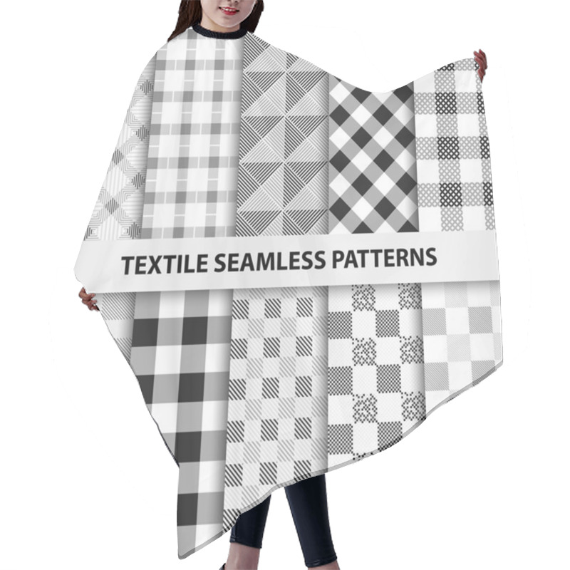 Personality  Set Of Textile Seamless Patterns. Hair Cutting Cape