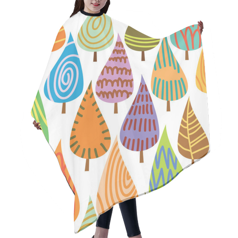 Personality  Seamless Pattern With Leaves Hair Cutting Cape