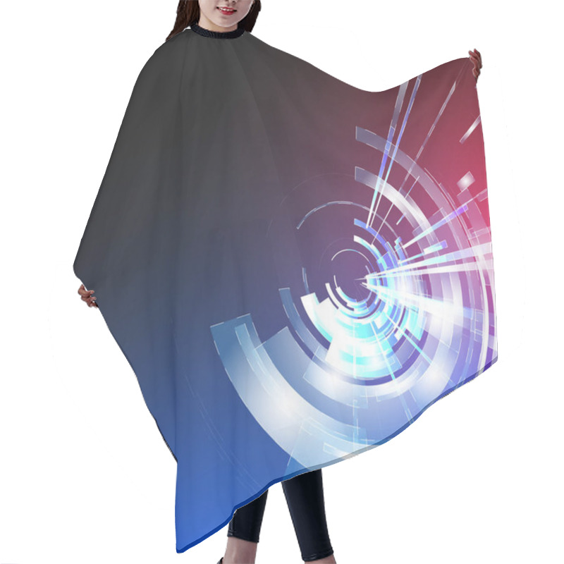 Personality  Techno Geometric Vector Circle Modern Science Abstract Background Hair Cutting Cape