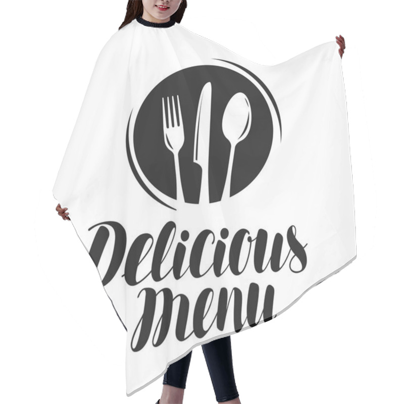 Personality  Delicious Menu Logo Or Label. Food, Restaurant Icon. Vector Illustration Hair Cutting Cape