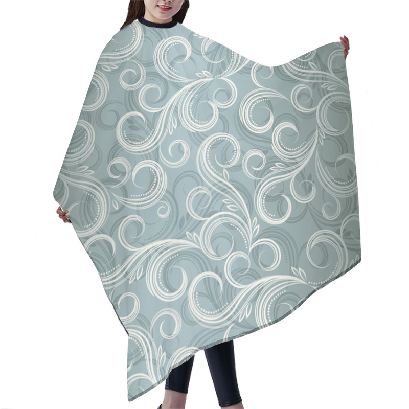 Personality  Seamless Curl Floral Background, Illustration In Eps10 Format. Hair Cutting Cape