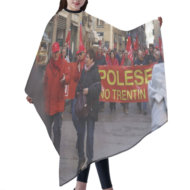 Personality  Demonstration For Social Rights In A Street Of Italy Hair Cutting Cape