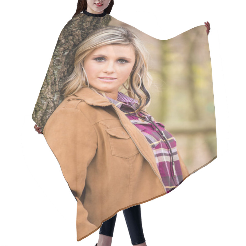 Personality  Portrait Of Beautiful Elegance   Cowgirl Hair Cutting Cape