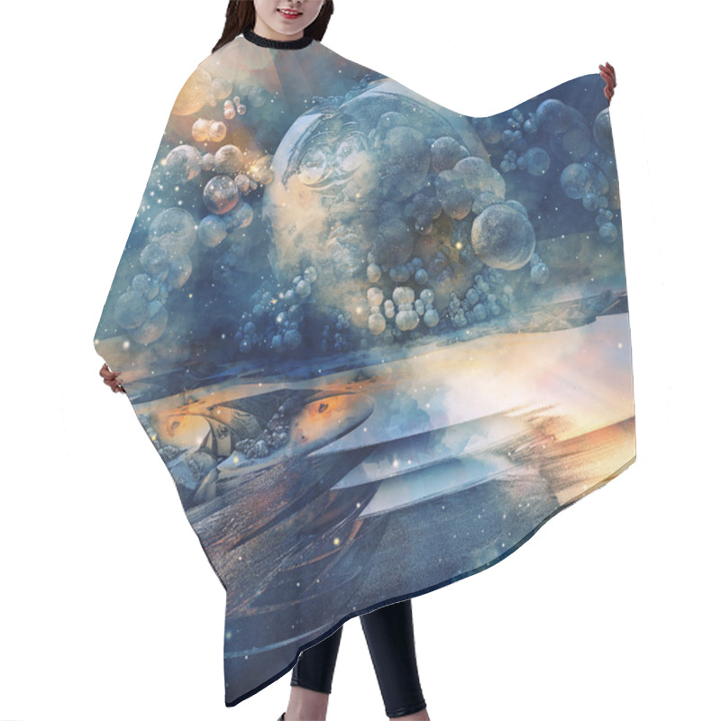 Personality  Space Background Hair Cutting Cape