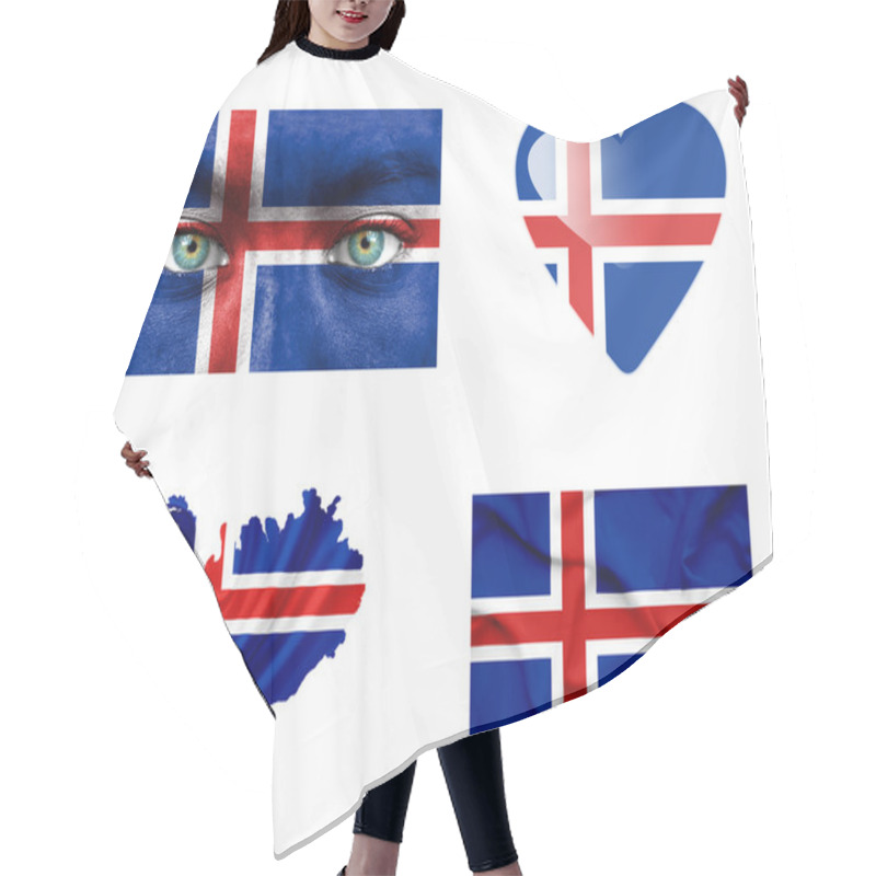 Personality  Set Of Various Iceland Flags Hair Cutting Cape