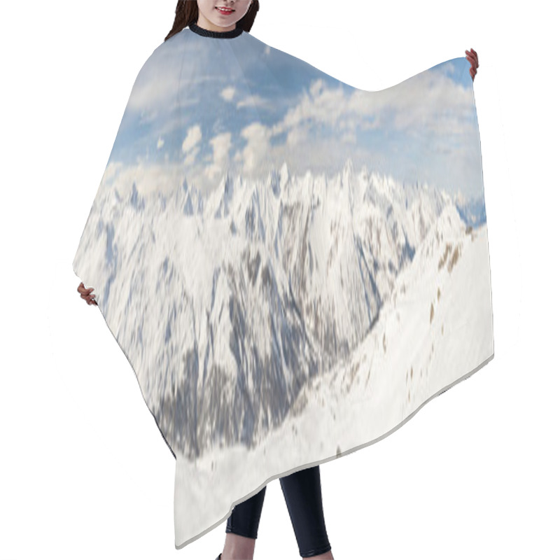 Personality  View Of A Snowy Mountain Valley Hair Cutting Cape