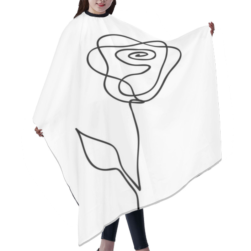 Personality  Vector Illustration Of One Line Drawing Abstract Rose. Hand Drawn Modern Minimalistic Design For Creative Logo, Icon Or Emblem Hair Cutting Cape