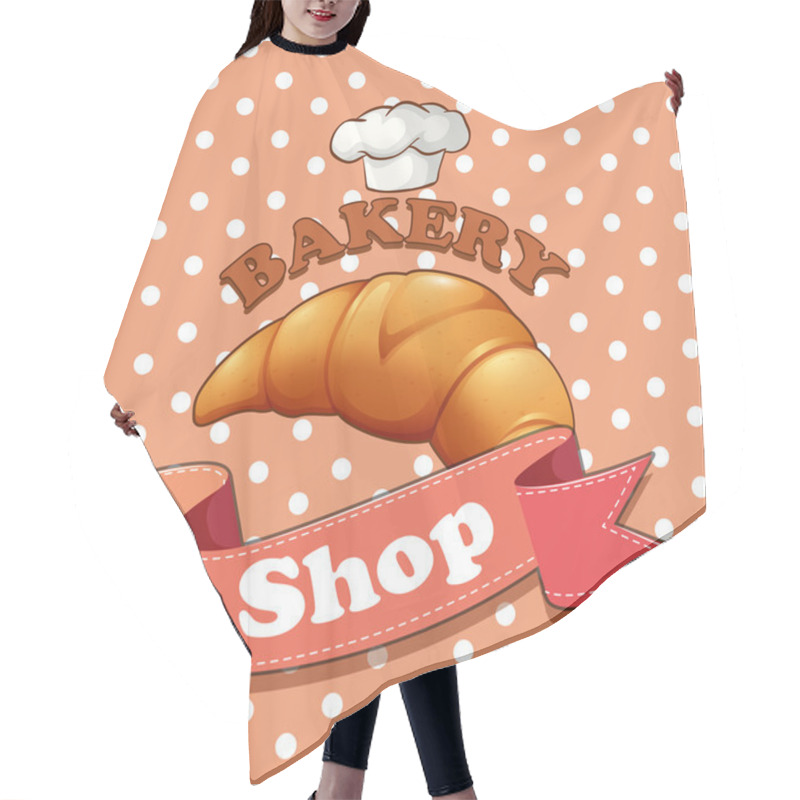 Personality  Bakery Sign With Croissant And Text Hair Cutting Cape