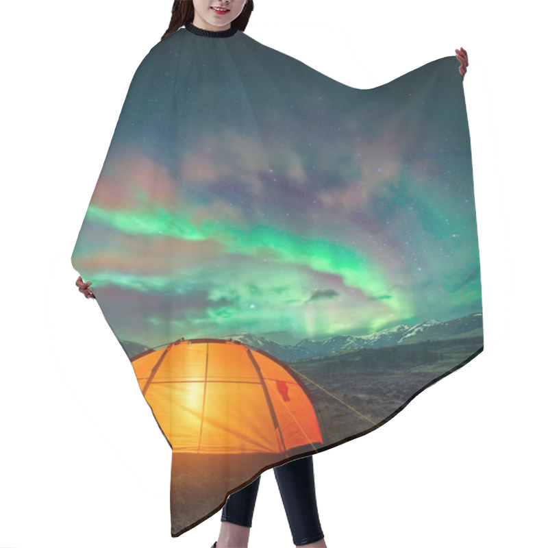 Personality  Camping UNder The Northern Lights Hair Cutting Cape