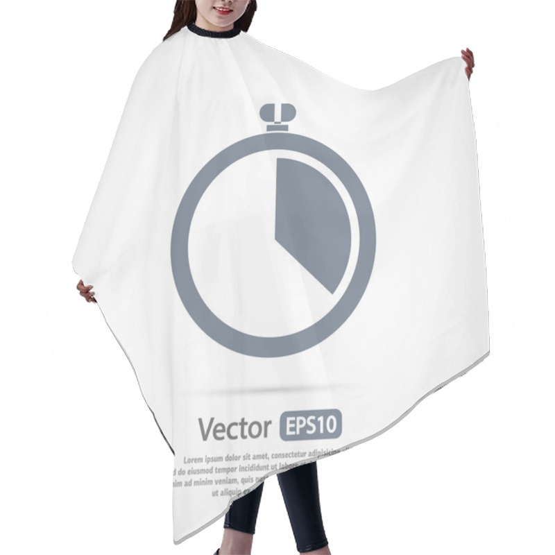 Personality  Stopwatch Icon Design Hair Cutting Cape