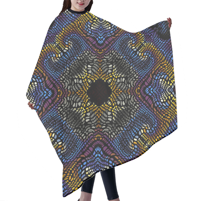 Personality  Vector Mosaic Art Pattern. Curved Mosaic Image Hair Cutting Cape