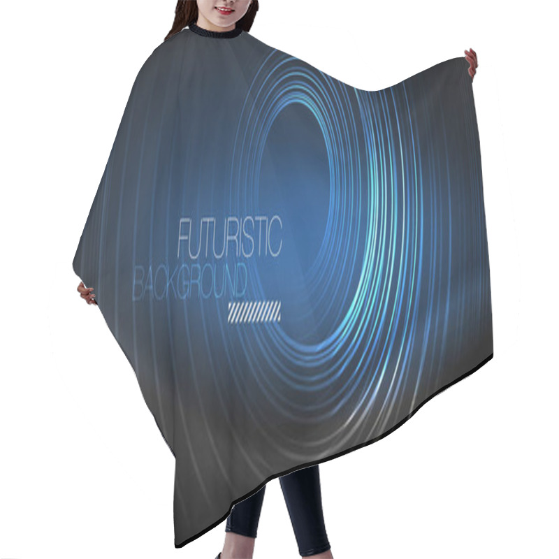 Personality  Dark Abstract Background With Glowing Neon Circles Hair Cutting Cape