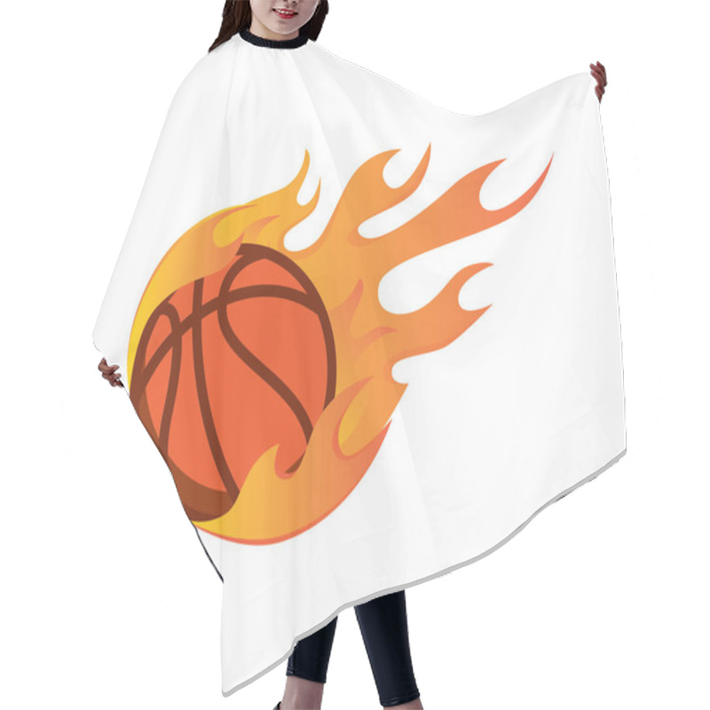 Personality  Modern Flaming Hot Basket Ball Illustration Vector Hair Cutting Cape