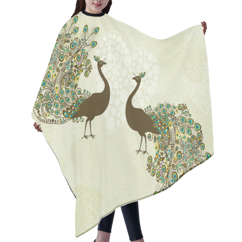 Personality  Peacock Hair Cutting Cape