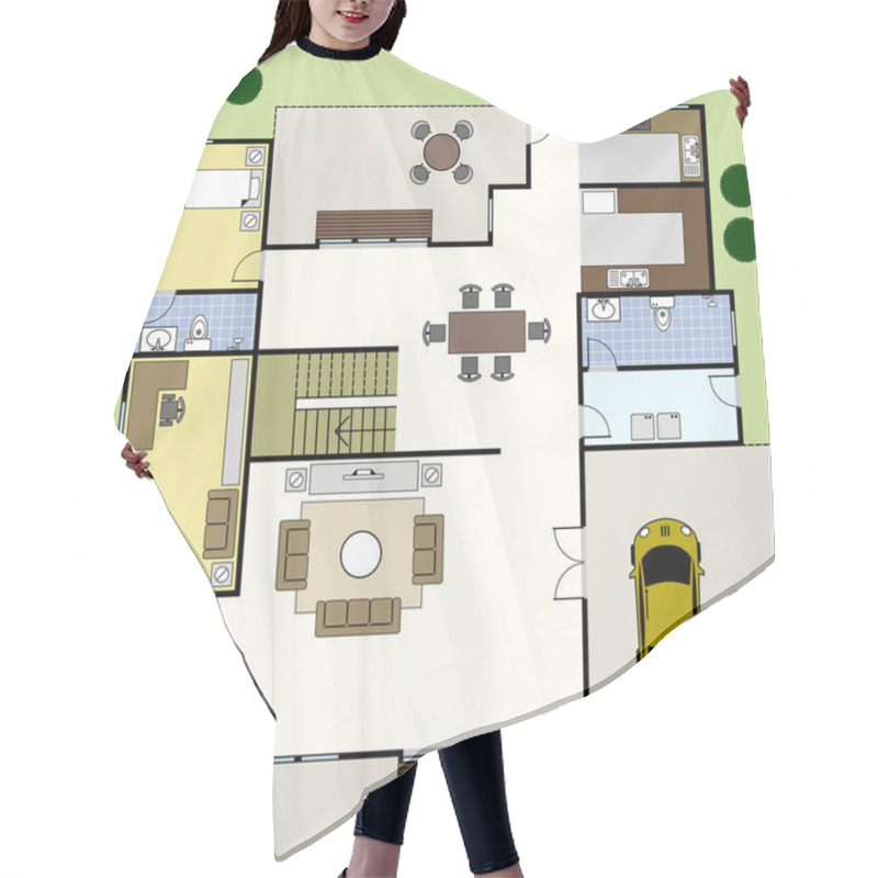 Personality  Floorplan Architecture Plan House Hair Cutting Cape