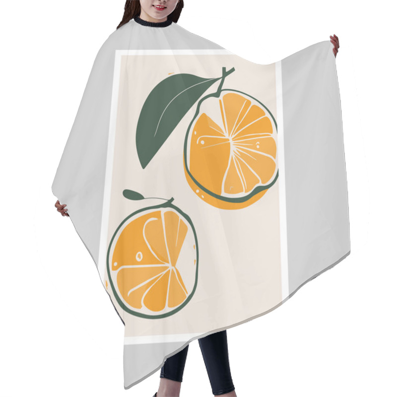 Personality  Citrus Design Over Gray Background, Vector Illustration. Art Print Poster Design Hair Cutting Cape