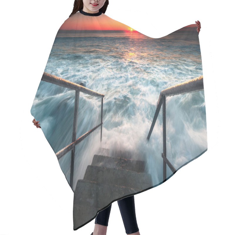 Personality  Stairways To The Hell - Winter Sunrise By Ravda Seaside Hair Cutting Cape