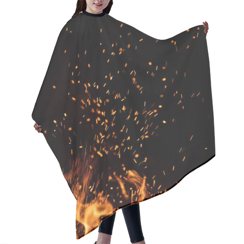 Personality  Burning Sparks Flying. Beautiful Flames Background. Hair Cutting Cape