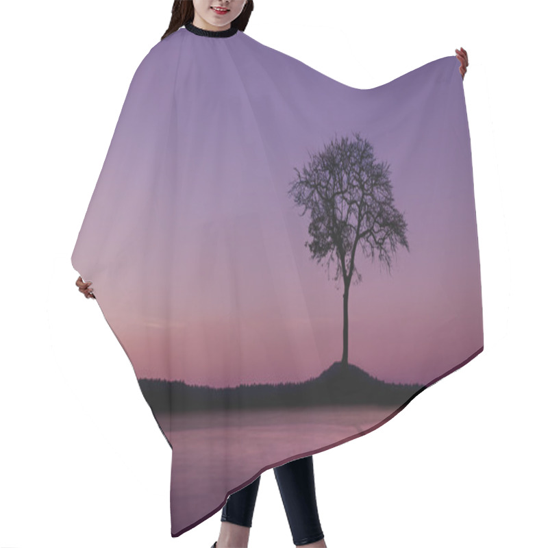 Personality  Sunset And Dead Tree Mountain Hair Cutting Cape