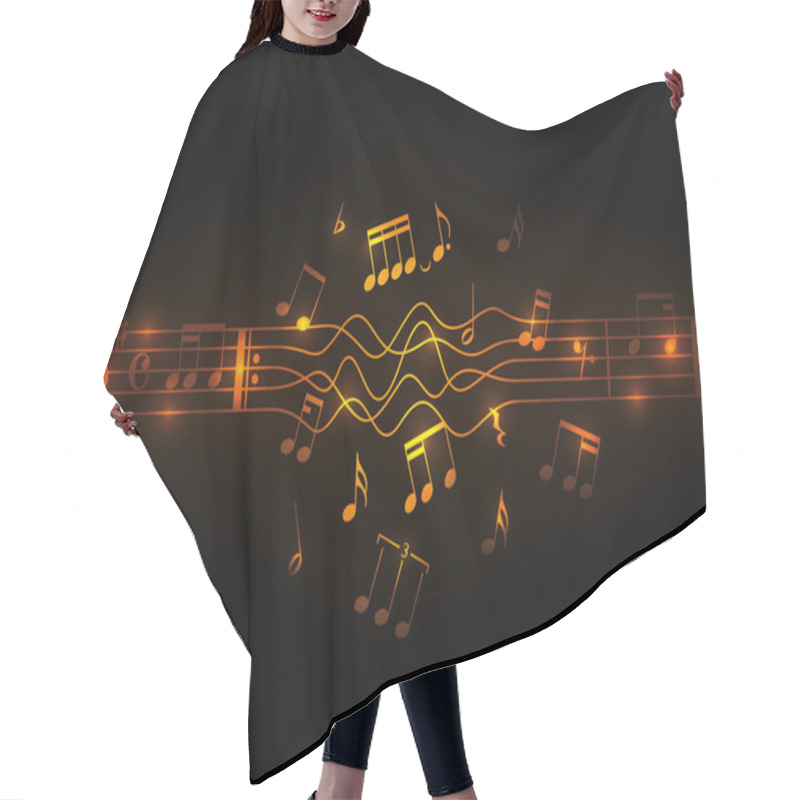 Personality  Glowing Musical Notes Design Hair Cutting Cape