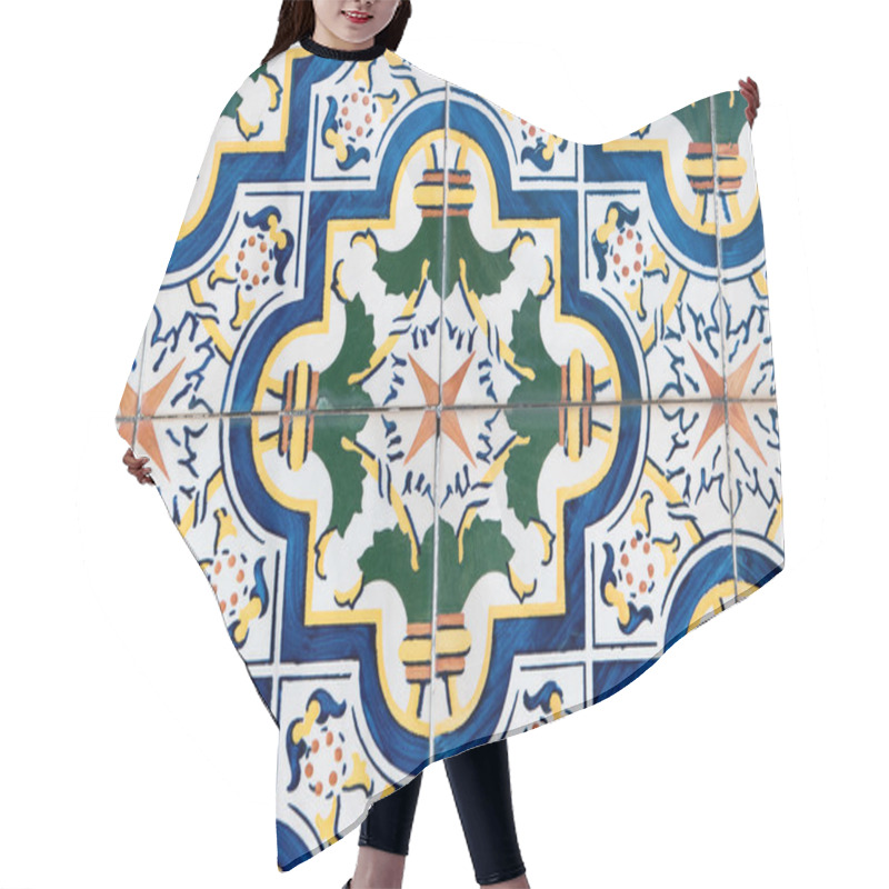 Personality  Traditional Portuguese Glazed Tiles Hair Cutting Cape